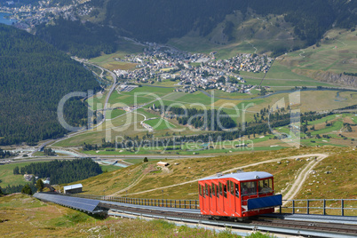 Muottas Muragl Standseilbahn im Engadin