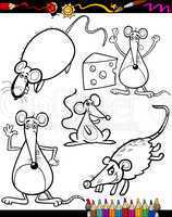 Cartoon Rodents for Coloring Book