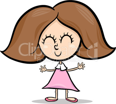 cute little girl cartoon illustration