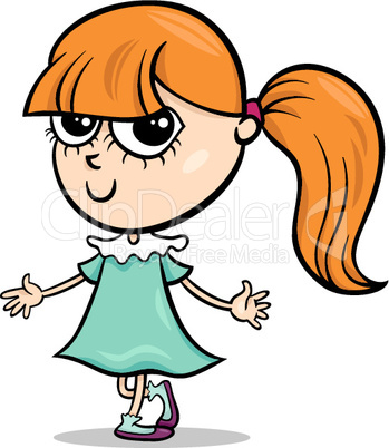 cute little girl cartoon illustration