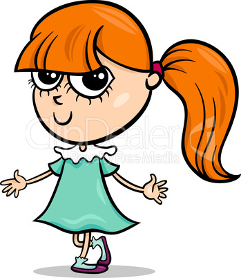 cute little girl cartoon illustration