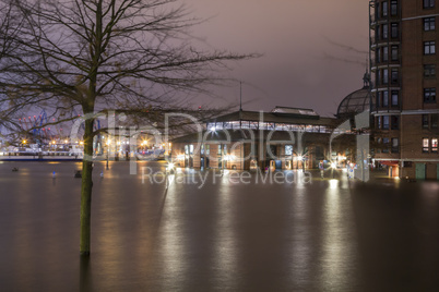 hamburg fishmarket flooded during xaver
