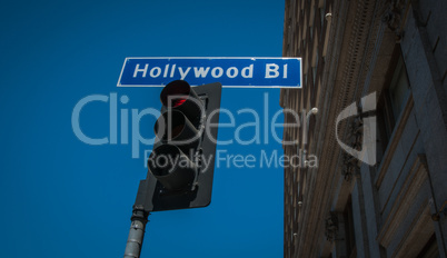 hollywood boulevart street sign