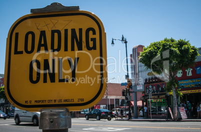 hollywood loading only sign