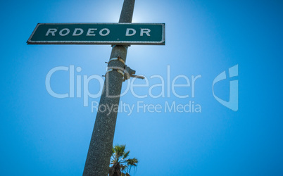 rodeo drive strret sign in beverly hills