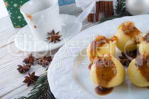 potato dumplings with a meat filling