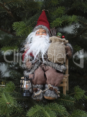 Santa claus on pine tree