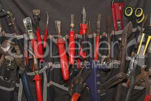 set of tools in tool box