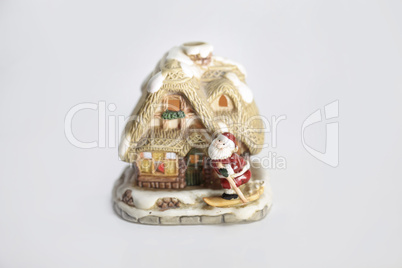 Santa Claus Christmas house isolated