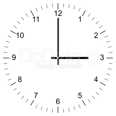 clock illustration 3:00