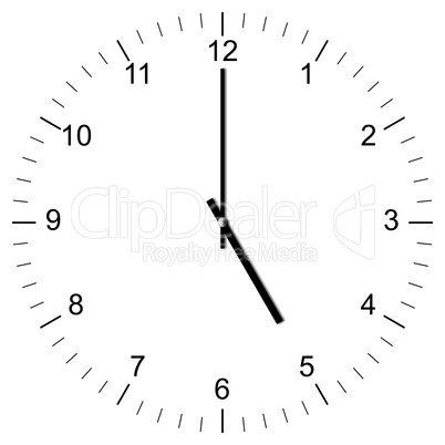 clock illustration 5:00
