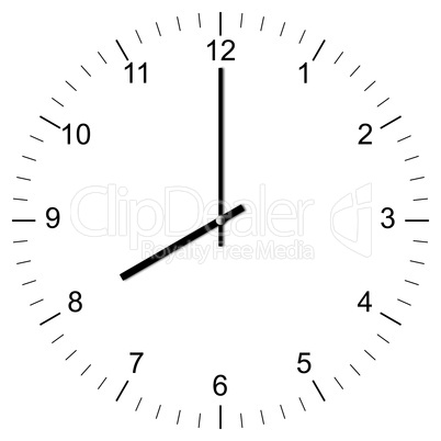 clock illustration 8:00