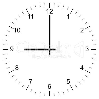 clock illustration 9:00