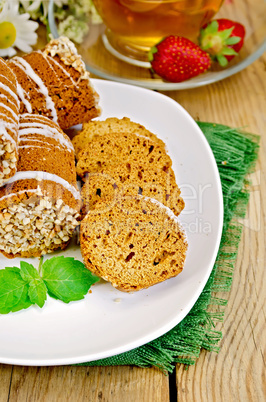 cookies honey with strawberries on board