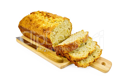 fruitcake on a wooden board