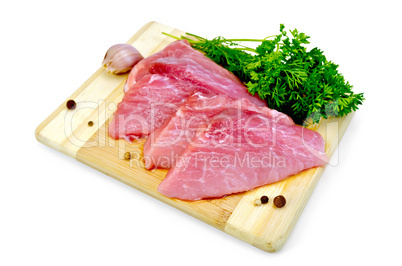 meat pork slices with garlic