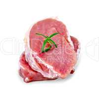 meat pork slices with rosemary