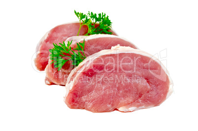 meat pork slices with parsley