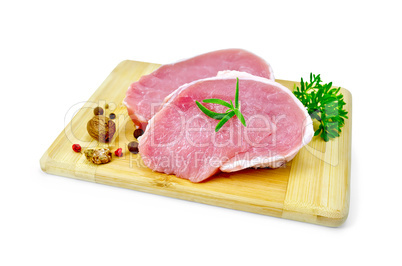 meat pork slices with spices and parsley
