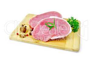 meat pork slices with spices and parsley
