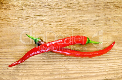 pepper red on a wooden board
