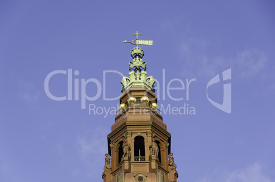 tower of christiansborg castle the danish parliament building