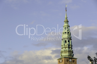 tower of the church sankt nicolaj in copenhagen, denmark