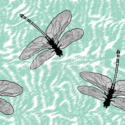 seamless dragonfly isolated high quality