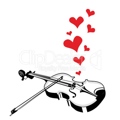 heart love music violin playing a song