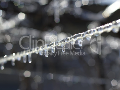 frozen clothesline with icicles