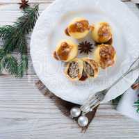 potato dumplings with a meat filling