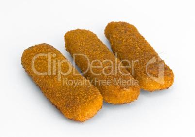 fish fingers isolated on a white background