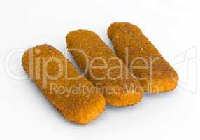 fish fingers isolated on a white background