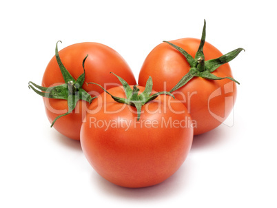 red tomato isolated on white background