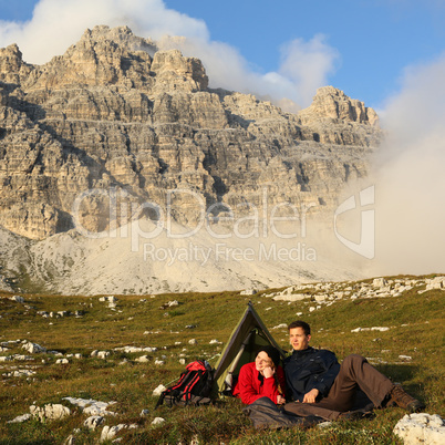 Camping in den Bergen