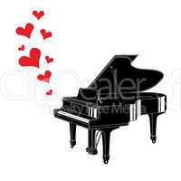 heart love music piano