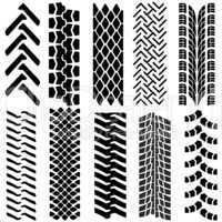 set of detailed tire prints, vector illustration