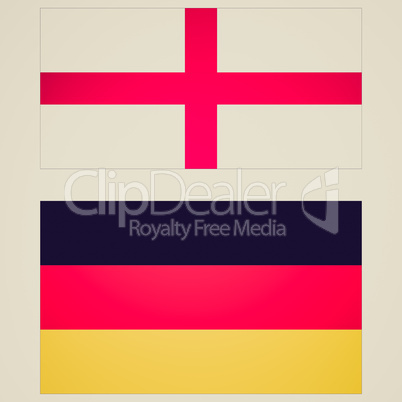 vintage look england and germany flags