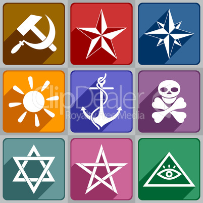 icons of the different symbols