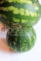 still life from two watermelons