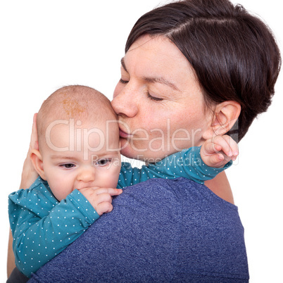 mother holding her baby in her arms