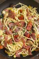 mediterranean salami spaghetti