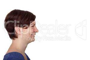 young woman in side profile
