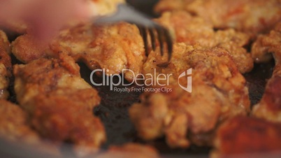 Pan Fried Chicken Flipping