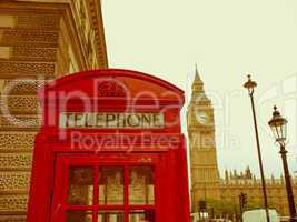 retro looking london telephone box