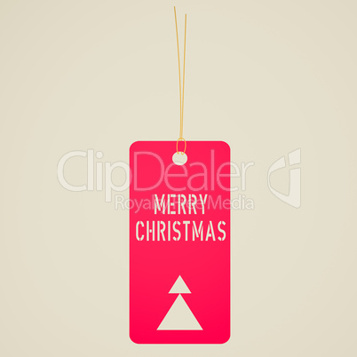 vintage look merry christmas tag