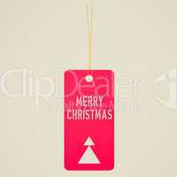 vintage look merry christmas tag