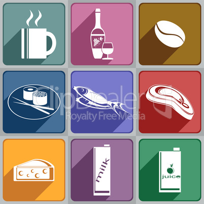 Icons of food and drinks