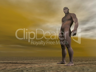 male homo erectus - 3d render