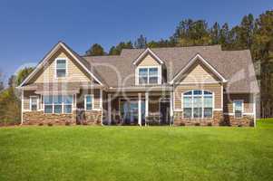 newly constructed modern home facade